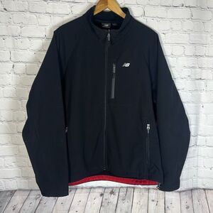 New Balance Mens Black Soft Shell Fleece Lined Jacket Coat size XL READ